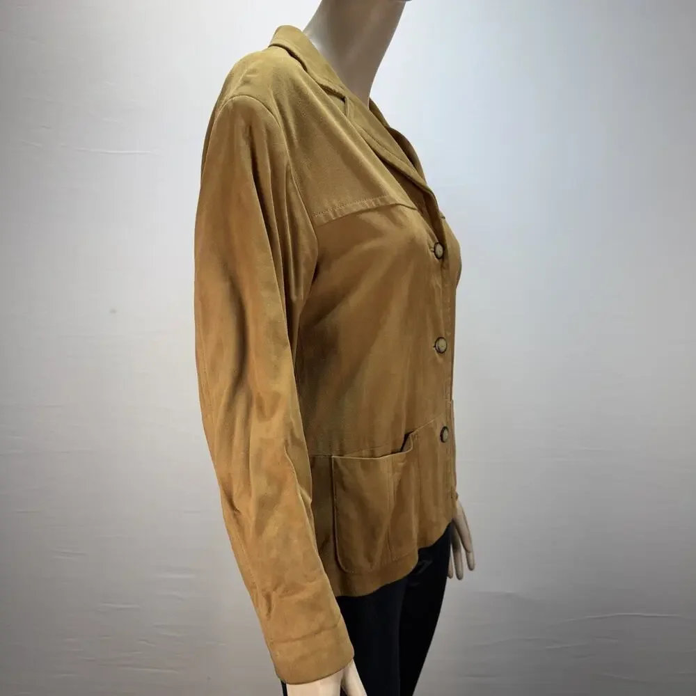 Golden‎ Bear Sportswear Womens Suede Leather Jacket Size XS Button Barn Chore